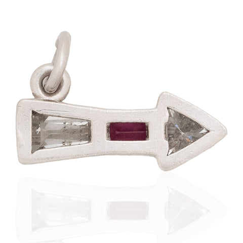 Art Deco Diamond & Ruby Arrow Charm