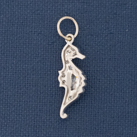 Art Deco Diamond Seahorse Charm