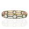 Art Deco French hexagonal old cut diamond and cabochon emerald bracelet, 20.00ctw, platinum and 18K gold