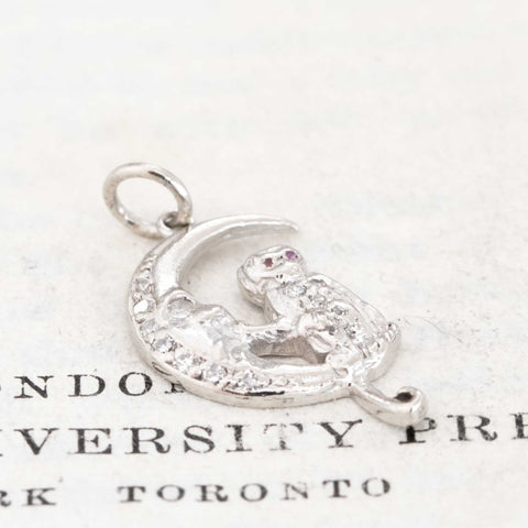 Art Deco Monkey on the Moon Charm