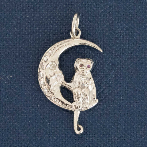Art Deco Monkey on the Moon Charm