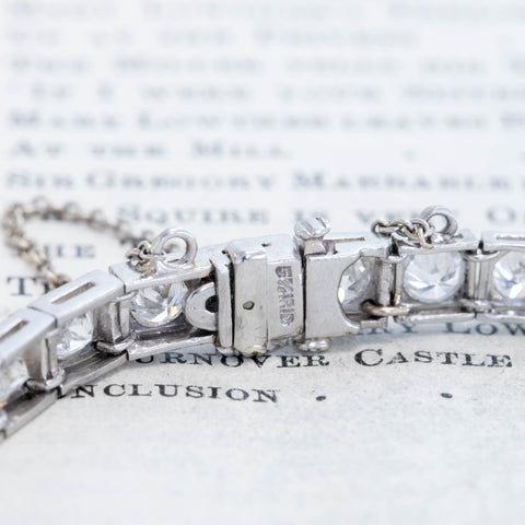 9.00ctw Art Deco Old European Cut Diamond Block Bracelet