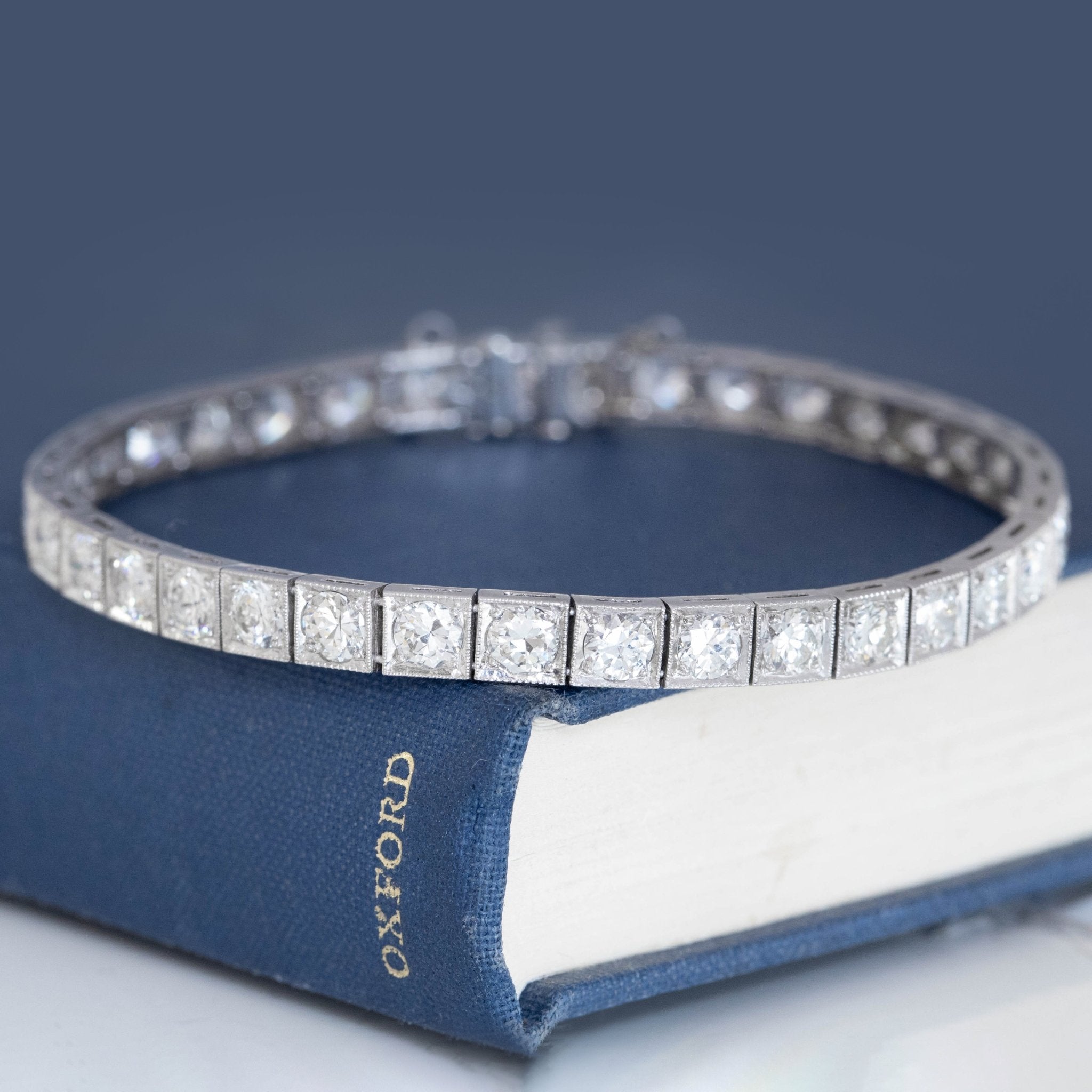 9.00ctw Art Deco Old European Cut Diamond Block Bracelet