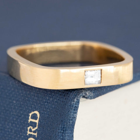 Baguette Cut Diamond Square Shank Band