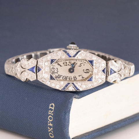 Belle Epoque Edwardian Diamond & Sapphire Ladies Watch