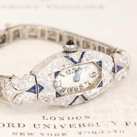 Belle Epoque Edwardian Diamond & Sapphire Ladies Watch