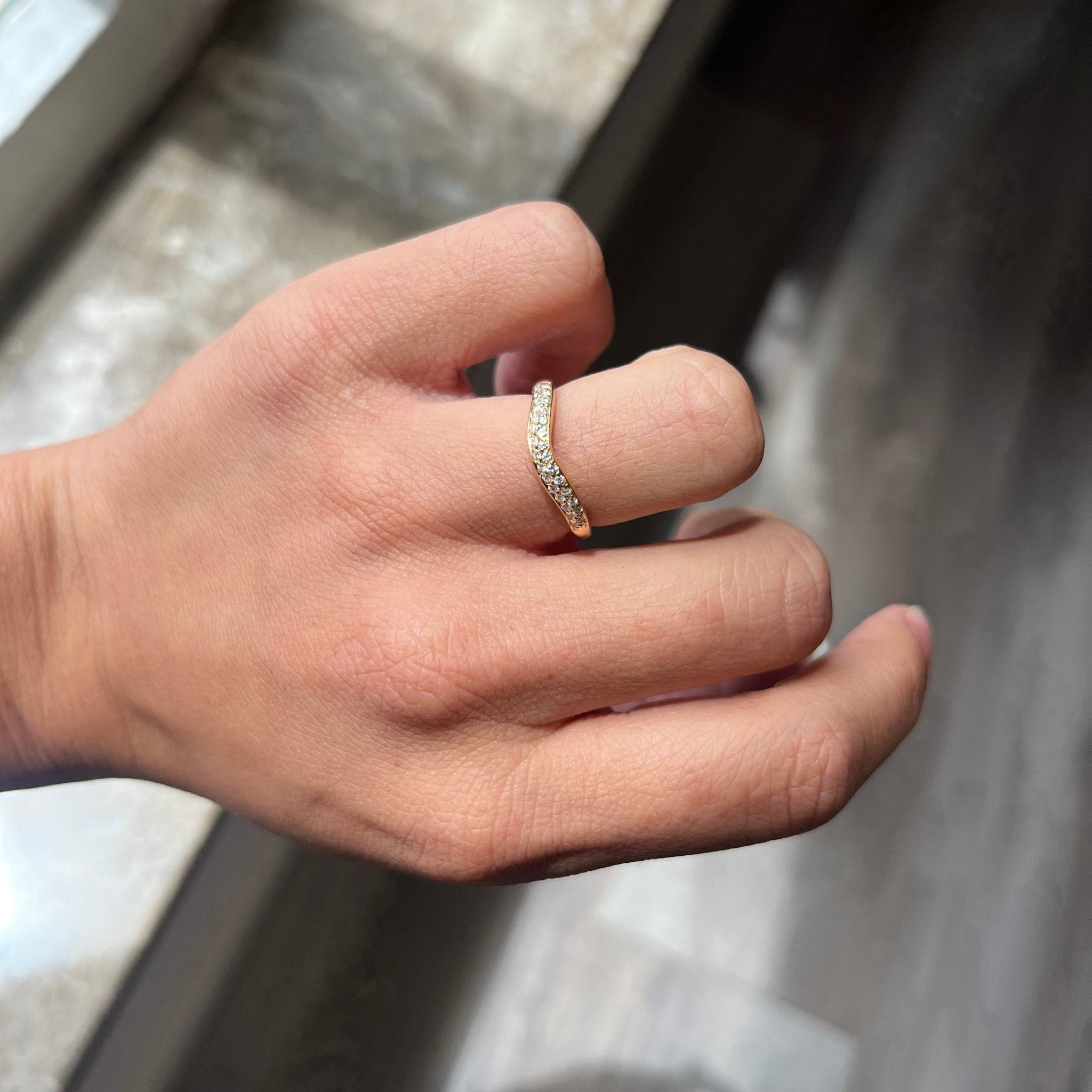 Vintage Diamond Curved Band by Bvlgari
