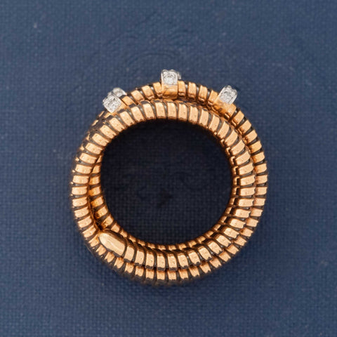 Diamond Five Row Tubogas Ring, Italian
