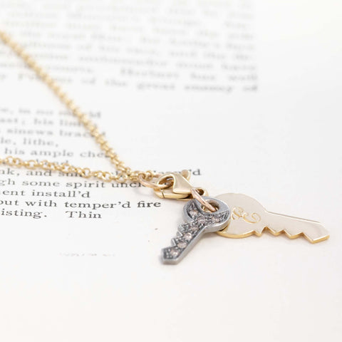 Diamond & Gold Keys Pendant by Marroni