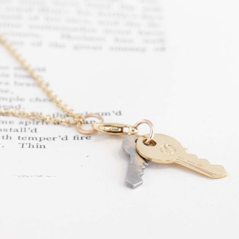 Diamond & Gold Keys Pendant by Marroni
