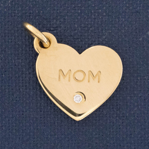 Diamond Heart MOM Charm by Tiffany and Co