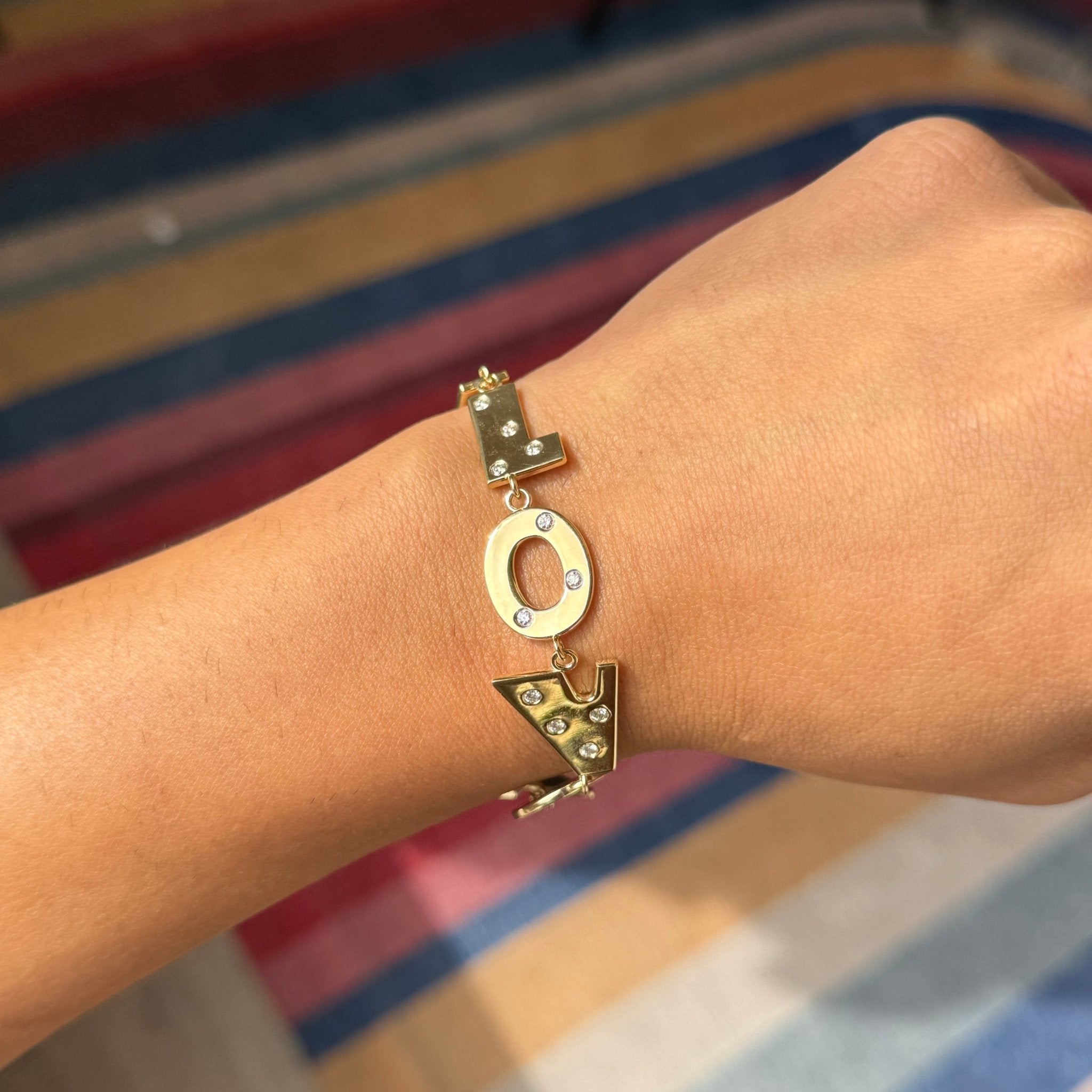 Diamond I LOVE YOU Letter Bracelet