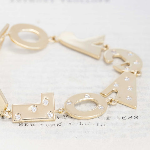 Diamond I LOVE YOU Letter Bracelet