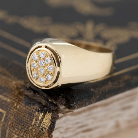 Diamond Pave Oval Top Ring