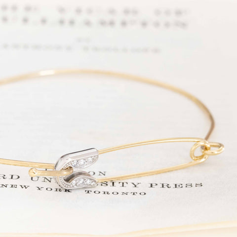 Diamond Safety Pin Bangle