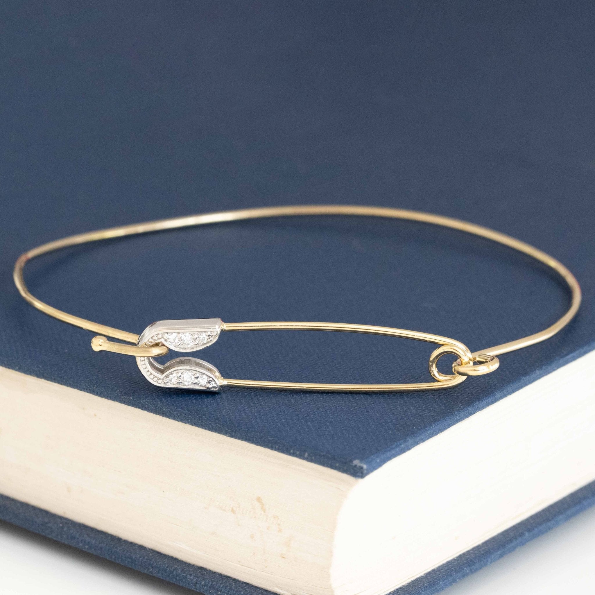 Diamond Safety Pin Bangle