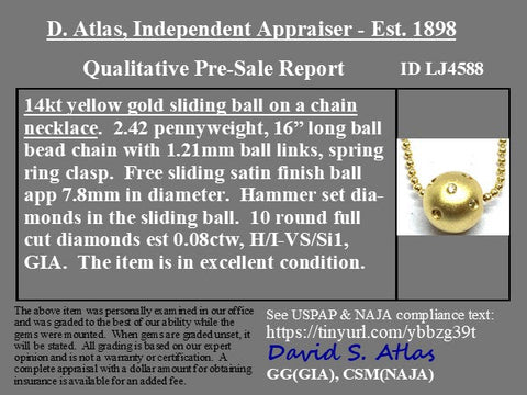 Diamond Sphere Sliding Pendant