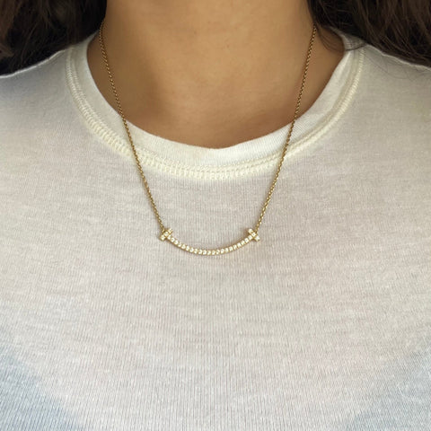 Diamond T Smile Pendant by Tiffany & Co.