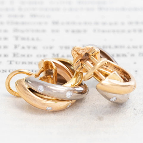 Diamond Trinity Hoops, by Cartier