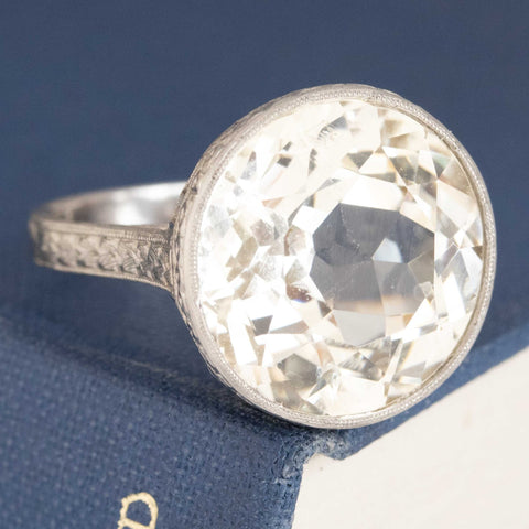 Edwardian Ceylon No-Heat Sapphire Bezel Ring, GIA