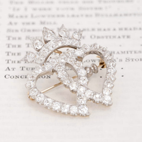 Romantic antique diamond brooch from the Edwardian era