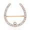 Edwardian old European cut diamond horseshoe brooch pendant, est. 4.00ctw, platinum and 18K gold