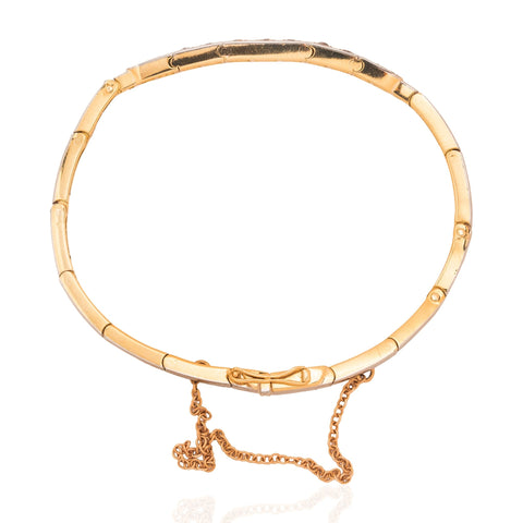 .75ctw Edwardian old European cut diamond link bracelet in platinum and yellow gold – alternate view 6