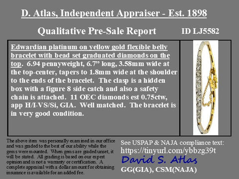 .75ctw Edwardian old European cut diamond link bracelet in platinum and yellow gold – alternate view 4