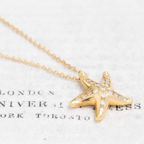 Elsa Peretti Diamond Starfish Pendant by Tiffany and Co