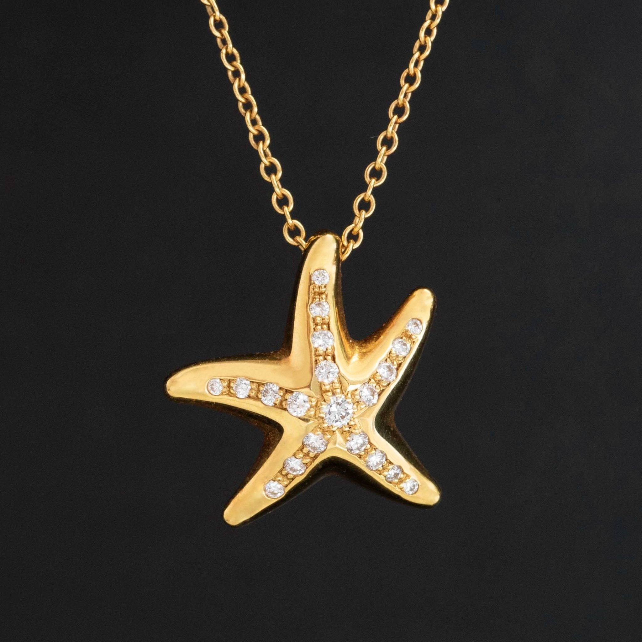 Elsa Peretti Diamond Starfish Pendant by Tiffany and Co
