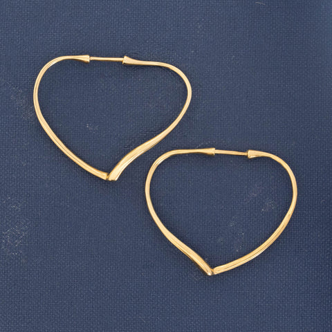 Elsa Peretti Heart Shaped Hoop Earrings by Tiffany & Co
