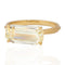 Erika Winters Laurel ring with 3.00ct GIA fancy light yellow emerald cut diamond set east-west in 18K gold