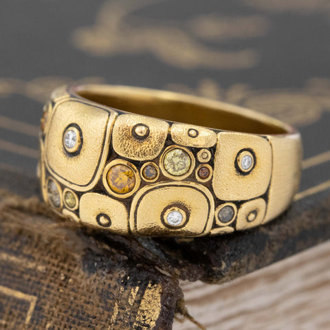 Fancy Colored Diamond  Little Windows  Band by Alex Sepkus