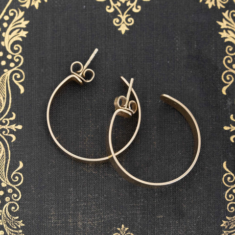 Flat Gold Hoop Earrings