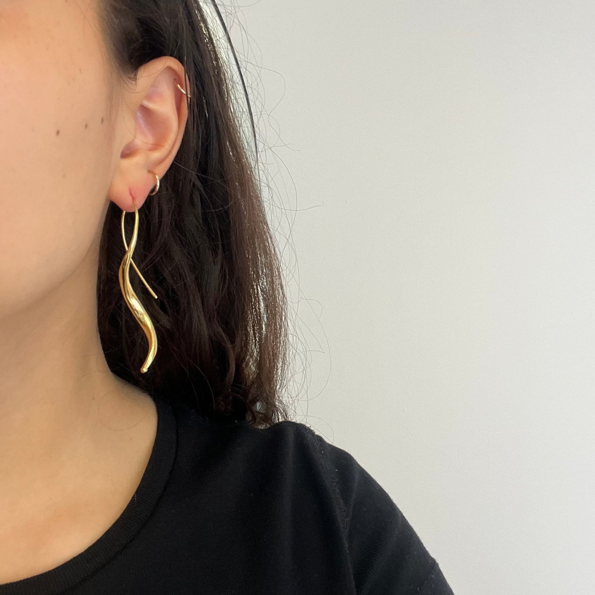 Freeform Long Drop Earrings by Michael Good