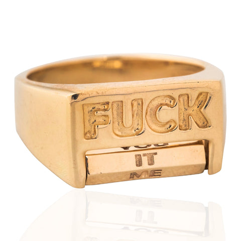 FUCK It, Me, Her, Him, You, Everything Spinning Signet Ring