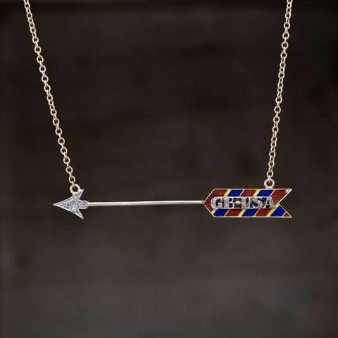 GB, USA Diamond Arrow Pendant