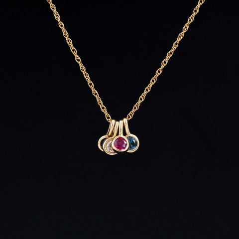 Gemstone Lollipop Bezel Pendant