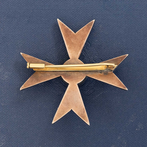Georgian-era Rose Cut Diamond Maltese Cross Brooch