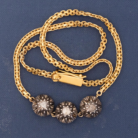 Georgian French Diamond Collet Necklace