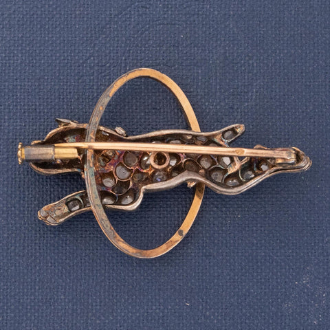 Georgian Rose Cut Diamond Bulldog Brooch French