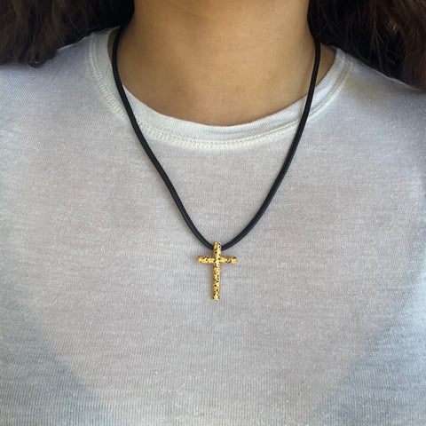 Ginkgo Cross Pendant by Carrera y Carrera