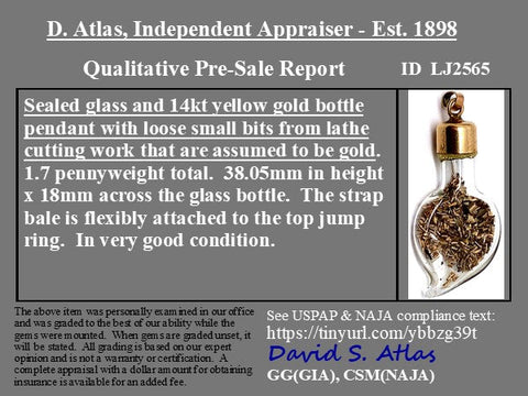 Gold Flake Shaker Pendant