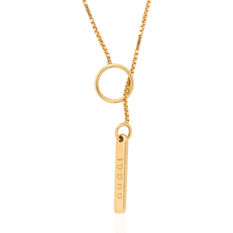 Gold Lariat Necklace, by Gucci