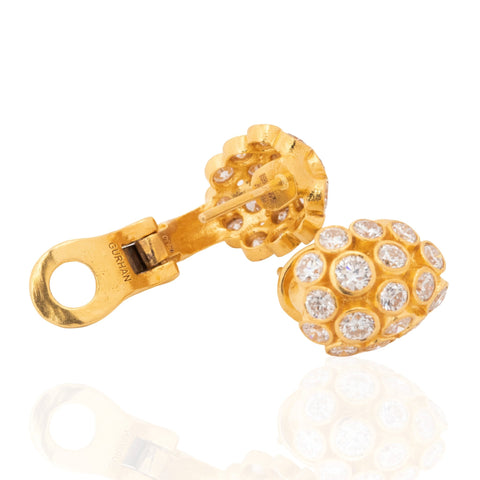 Gurhan 22K yellow gold diamond cluster earrings, 2.70ctw bezel-set round brilliants – alternate view 6