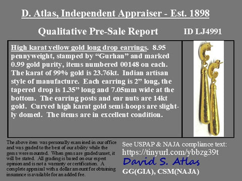 Collector’s Gurhan statement earrings in pure 23k yellow gold