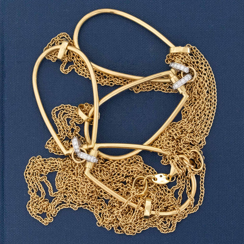 Horse Bit Motif Long Chain Necklace by Roberto Coin