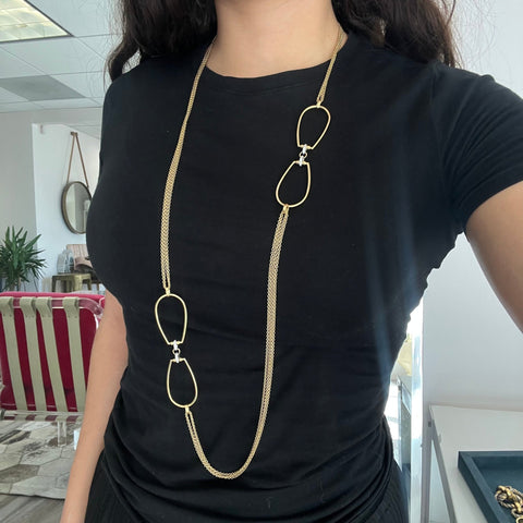 Horse Bit Motif Long Chain Necklace by Roberto Coin