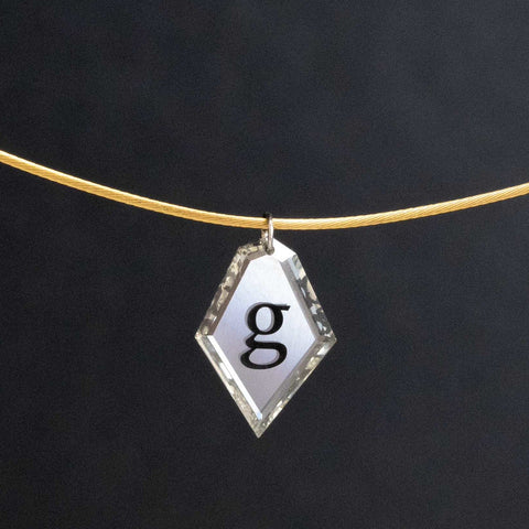 Inked Diamond G Letter Pendant