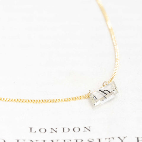 Inked Diamond H Letter Pendant